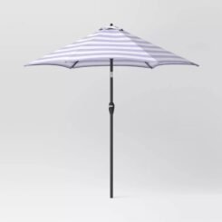 9' Round Cabana Stripe Outdoor Patio Market Umbrella with Black Pole - Threshold™