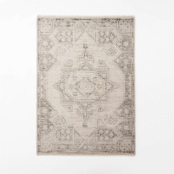 7'x10' Knolls Authentic Handknotted Distressed Persian Rug Gray/Ivory/Black - Threshold™