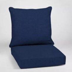 Arden 24"x24" Outdoor Deep Seat Cushion Set Sapphire Leala Texture: UV & Water-Resistant, Patio Chair Comfort