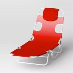 Recycled Fabric Outdoor Portable Beach Lounger Pink - Sun Squad