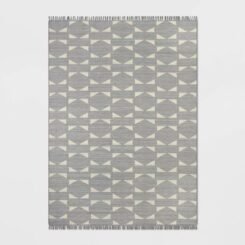 Positive Negative Geo Tapestry Rectangular Woven Outdoor Area Rug Gray - Threshold
