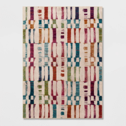 5'x7' Modern Irregular Checkered Rug Ivory/Multi - Threshold™
