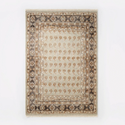 5'x7' Hand Knotted Rug Ivory - Threshold™ designed with Studio McGee: Traditional Paisley, Wool & Cotton, Low Pile