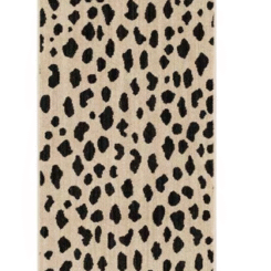 2'4"x7' Daffodil Leopard Print Woven Rug Black/White - Threshold™: Bohemian Runner, Indoor, Low Pile, Polyester