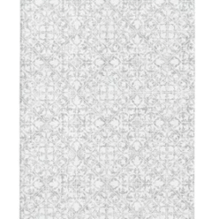 18"x55" TOWN & COUNTRY BASICS Comfort Plus Vintage Medallion Tile Anti Fatigue Comfort Mat, Kitchen Runner Mat, with Non-Slip Backing, Grey,