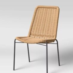 Resin Wicker Stack Outdoor Patio Dining Chair Armless Chair Black - Threshold
