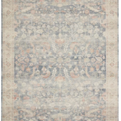 3'6"x5'6" Hathaway Rug Denim Blue - Loloi Rugs: Mid-Century Modern Medallion, Indoor Flat Pile, Polyester