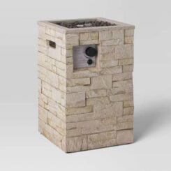 16" Stack Stone Liquid Propane Fire Column - Light Brown - Threshold