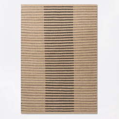 5'x7' Reseda Hand Woven Striped Jute Cotton Area Rug Black - Threshold™ designed with Studio McGee