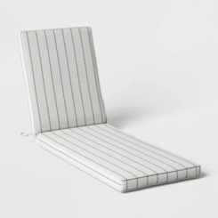 78"x24" Simple Stripe Woven Outdoor Chaise Lounge Cushion Cream/Black - Threshold: UV & Water-Resistant Patio Chair Pad