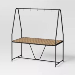 Rectangle A-Frame Pergola Outdoor Patio Dining Table Black - Room Essentials