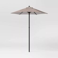 6' Round Outdoor Patio Market Umbrella with Black Pole - Room Essentials™