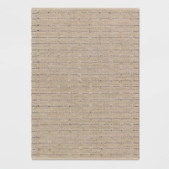 5'x7' Woven Striped Flatweave Rug Black/Cream - Threshold™: Handmade Cotton Jute Low Pile Indoor Area Rug