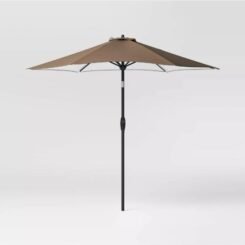 9' Round Outdoor Patio Market Umbrella with Black Pole - Threshold™