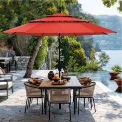 10' x 10' Outdoor 3-Tier Patio Market Umbrella - Captiva Designs