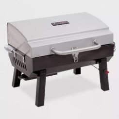 Char-Broil Deluxe Tabletop 10,000 BTU Gas Grill 465640214 - Gray: Stainless Steel, Portable BBQ