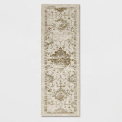 2'4"x7' Washable Vintage Tufted Distressed Runner Rug Tan - Threshold™