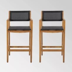 Fairfax 2pk Acacia Wood Bar Stools: Patio Seating, Christopher Knight Home