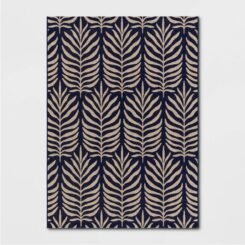 5'3"x7' Vintage Palms Rectangular Woven Indoor Outdoor Area Rug Tan/Blue - Threshold™