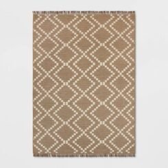 7'x10' Check Diamonds Outdoor Rug Tan - Threshold