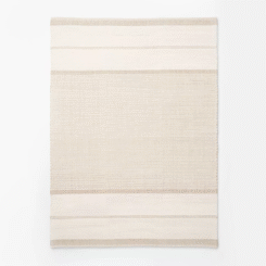 7'x10' Marina Striped Wool/Cotton Area Rug Cream - Threshold™ designed with Studio McGee: Handmade Flat Pile Carpet