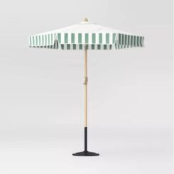 Round Valance Outdoor Patio Market Umbrella Green Sprinkle Stripe - Threshold™ designed with Studio McGee