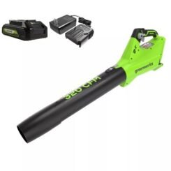 Greenworks POWERALL 24V 2Ah Cordless 320FM / 90MPH Axial Leaf Blower Kit with Battery and Charger Included