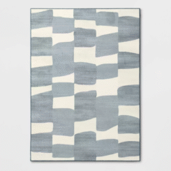 5'x7' Organic Shapes Area Rug Blue - Room Essentials™: Abstract Tufted, Fade & Stain-Resistant, Indoor Use