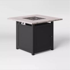 Rocksprings Stacked Stone Liquid Propane Fire Pit - Light Brown - Threshold