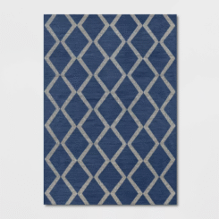 7'x10' Mattias Diamond Rectangular Woven Outdoor Area Rug Blue Denim - Threshold designed with Studio McGee