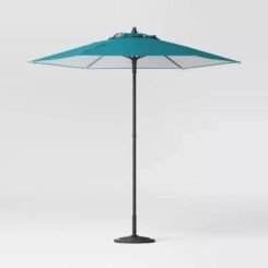 7.5' Round Outdoor Patio Market Umbrella Fern Shower - Room Essentials: Push-Up, Steel Frame, No Tilt