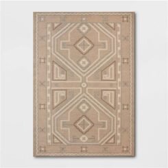 Modern Persian Linen Tonal Rectangular Woven Outdoor Area Rug Multicolor Naturals - Threshold