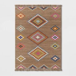 5'x7' Southwest Tapestry Rectangular Woven Outdoor Area Rug Multicolor Brights - Threshold