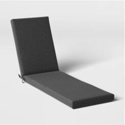 78"x24" Solid Woven Outdoor Chaise Lounge Cushion Charcoal - Threshold