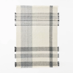 7'x10' Laurelhurst Indoor/Outdoor Plaid Area Rug Black/White - Threshold™ designed with Studio McGee