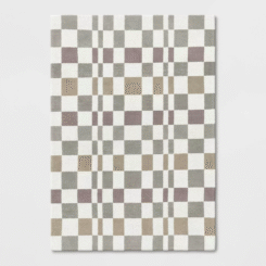 5'x7' Checkered Woven Flatweave Area Rug White - Threshold™