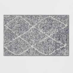 2'6"x4' Washable Criss Cross Easy Care Accent Rug Gray/Ivory - Threshold™: Indoor Entryway Throw Rug, Skid-Resistant