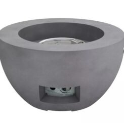 Kante 25" Outdoor Round Concrete & Metal Propane Gas Smokeless Bowl Fire Pit Table