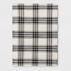 4'x5'6" Plaid Chindi Handwoven Area Rug Black - Room Essentials™