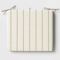 18"x20" Simple Stripe Woven Outdoor Chair Seat Cushion Cream/Black - Threshold