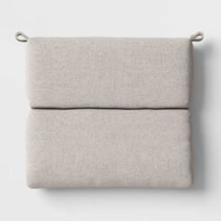 18"x20" Heathered Outdoor Chair Seat Cushion Crushed Stone - Threshold: UV & Water-Resistant Patio Comfort