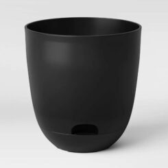 Self-Watering Plastic Indoor Outdoor Planter Pot Black 20"x20" - Room Essentials: Durable, No Assembly