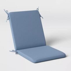 43"x20" Outdoor Chair Cushion Quilted Blue - Room Essentials: Water-Resistant, UV-Protected, Recycled Polyester